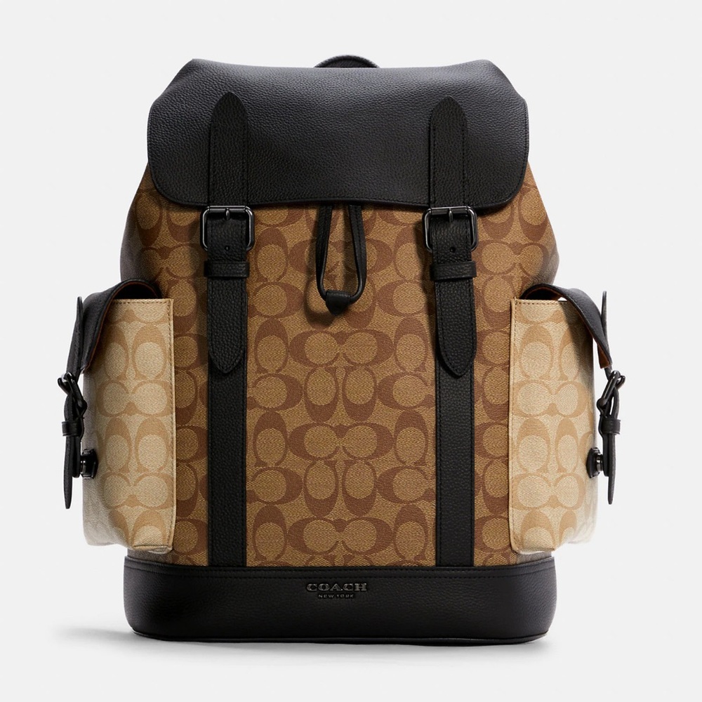 Coach Hudson Backpack Khaki Blocked MINT